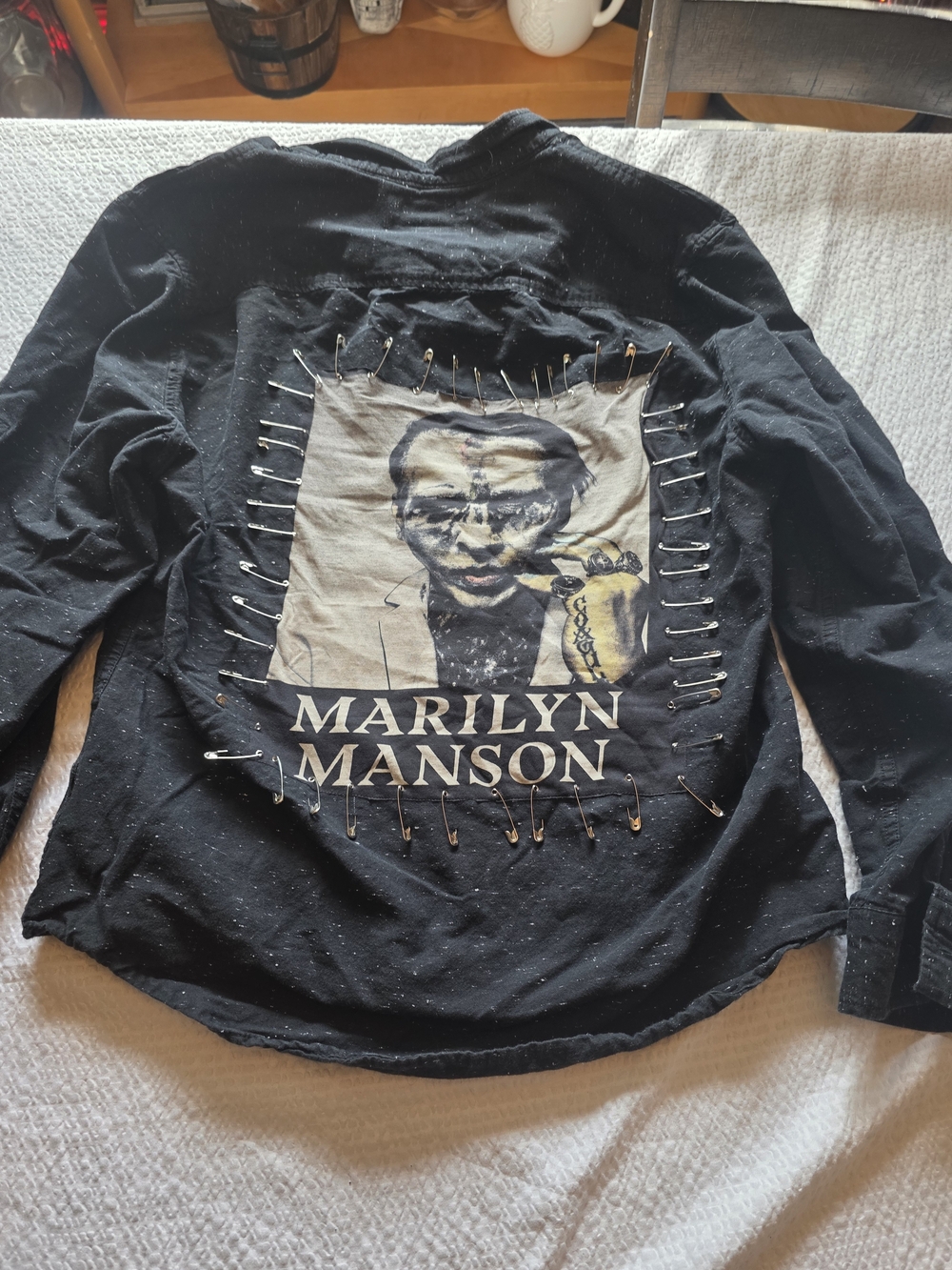 Marilyn Manson Black Graphic Long-Sleeve Shirt